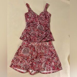 Miraclesuit X Talbots Amalfi Whimsical Medallion Tankini Top and Bottom | Sz 6